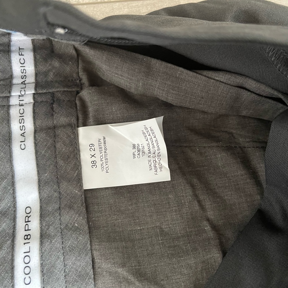 Haggar Cool 18 Pro Classic Fit Pleated Pants - Dark Gray - Picture 8 of 10